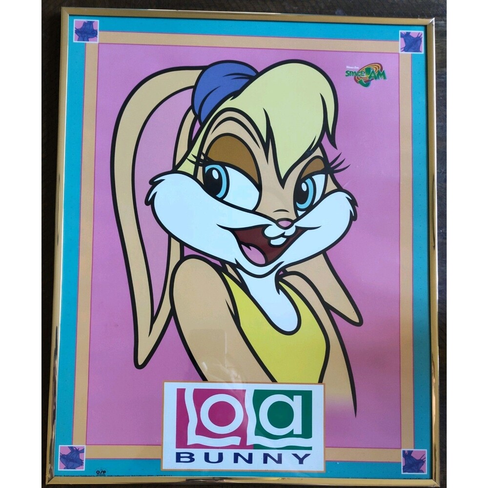 Vintage Space Jam 1996 Lola Bunny Framed Poster